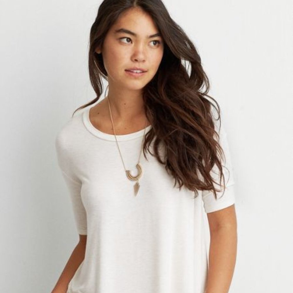 American Eagle Outfitters AE Soft & Sexy Mixed Fabric T-Shirt